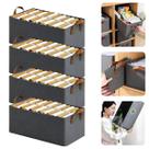 Kit 4 Caixas Organizadora De Armário Gaveta Guarda Roupa Decorativo Cesto Com Alça Tecido Retangular Closet Lavável Caixa Multifuncional