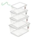 Kit 4 Caixas Organizadora Ordene 7,5 15, 30 e 60 Lt C/ Tampa