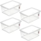 Kit 4 Caixas Organizadoras 15L de Plástico com Tampa My Clos Kit 4 Caixas Organizadoras 15L de Plástico com Tampa My Clos