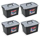 Kit 4 Caixas Organizadoras 35 Litros PRETA 25166 Arqplast Kit 4 Caixas Organizadoras 35 Litros PRETA 25166 Arqplast