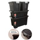 Kit 4 Caixas Organizadoras 53L, 31L e 20L c/ Rodinhas e Travas