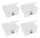 Kit 4 Caixas Organizadoras 5l Com Tampa Plástica Multiuso Kit 4 Caixas Organizadoras 5l Com Tampa Plástica Multiuso