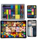 Kit 4 Caixas Organizadoras Com Tampa Multiuso Polipropileno cores Cinza e preto Resistente