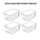kit 4 Caixas Organizadoras Com Trava 30L Cristal Ordene