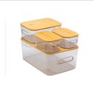 Kit 4 Caixas Organizadoras De Acrílico Com Tampa De Bambu