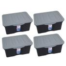 Kit 4 Caixas Organizadoras Multiuso C/ Tampa Preta 5 L 25468PM Arqplast