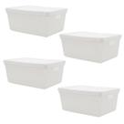 Kit 4 Caixas Organizadoras Multiuso Decorativa 15L Branca