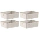 Kit 4 Caixas Organizadoras Ou Multiuso 12L Bege Flow 34x27x13cm Lavanderia Closet Banheiro Kit 4 Caixas Organizadoras Ou Multiuso 12L Bege Flow 34x27x13cm Lavanderia Closet Banheiro
