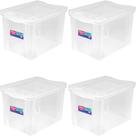 Kit 4 Caixas Organizadoras Plásticas 30L com Trava Ordene Incolor Multiuso