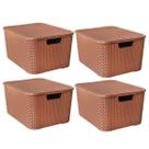 Kit 4 Caixas Organizadoras Rattan Marrom 7 Litros C/ Tampa 25587 Arqplast Kit 4 Caixas Organizadoras Rattan Marrom 7 Litros C/ Tampa 25587 Arqplast