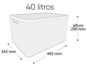 Kit 4 Caixas Organizadoras Rattan PRETA 40 Litros Arqplast Kit 4 Caixas Organizadoras Rattan PRETA 40 Litros Arqplast