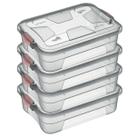 Kit 4 Caixas Organizadoras Transparente Multiuso Empilháveis C/ Tampa 10L