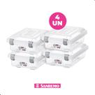 Kit 4 Caixas Organizadoras Transparentes 1L Top Stock Sanremo