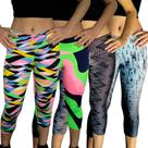 Kit 4 Calças Femininas Corsário Cós Estampas Sortidas Suplex PP ao Plus Size Kit 4 Calças Femininas Corsário Cós Estampas Sortidas Suplex PP ao Plus Size