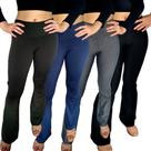 Kit 4 Calças Femininas Flare Bailarina Cós Lisa Cores Sortidas Suplex Pp Ao Plus Size