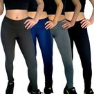 Kit 4 Calças Femininas Legging Cós Lisas Cores Sortidas Suplex Pp ao Plus Size