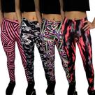 Kit 4 Calças Femininas Legging Elástico Estampas Sortidas Suplex Pp ao Plus Size