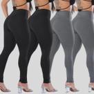 Kit 4 Calças Legging Feminina Suplex Academia Cintura Alta