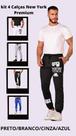 Kit 4 Calças Masculina Jogger Moletom New York Slim Academia