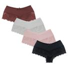 Kit 4 Calcinhas Calesson Feminina Microfibra Forro Algodão