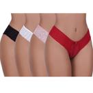 Kit 4 Calcinhas Tanga com Renda Vellfer VF-94
