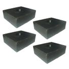 Kit 4 Calços De Borracha Maciços 190x160x65mm Com Lona Antivibração Impacto Borrachas Londrina