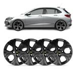 Kit 4 Calota Aro 14 Onix Prisma 2021 Preto Esportiva