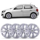 Kit 4 Calota Aro 15 Gol Voyage Saveiro 2023 Prata Com Emblema