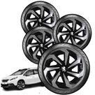 Kit 4 Calota Esportiva Aro 15 Pratapreto Peugeot 206 207 307