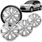 Kit 4 Calotas C3 2014 e 2015 Aro 15 Prata Aro de Pressão Grid