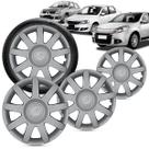 Kit 4 Calotas Clio Sandero Logan 2009 2010 2011 Aro 14 Prata Aro de Pressão Grid