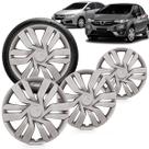 Kit 4 Calotas Fit City 2015 e 2016 Aro 15 Prata Aro de Pressão Grid
