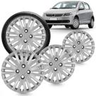 Kit 4 Calotas Gol G5 Power 2009 a 2010 Aro 14 Prata Cubo Alto Grid