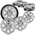 Kit 4 Calotas Gol G5 Saveiro 2012 Aro 14 Prata Cubo Alto Grid