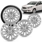 Kit 4 Calotas Grand Siena 12 a 13 Aro 13 Prata Cubo Baixo Grid
