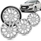 Kit 4 Calotas Hb20 Hb20s 2016 2017 2018 Aro 15 Prata Cubo Padrão Grid