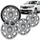 Kit 4 Calotas Logan e Sandero 2015 a 2018 Aro 15 Prata Aro de Pressão Grid Kit 4 Calotas Logan e Sandero 2015 a 2018 Aro 15 Prata Aro de Pressão Grid