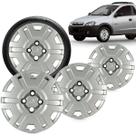 Kit 4 Calotas Montana 2004 Aro 14 4 Prata Cubo Baixo Grid