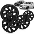 Kit 4 Calotas Onix Prisma 2014 2015 2016 Aro 14 Preto Fosco Cubo Baixo Grid