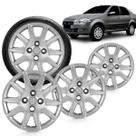 Kit 4 Calotas Siena 12 a 13 Aro 14 Prata Cubo Baixo Grid