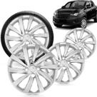 Kit 4 Calotas Strada 2021 Aro 14 Prata Cubo Alto Grid