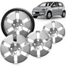 Kit 4 Calotas Up 14 a 16 Aro 14 Prata Cubo Baixo Grid