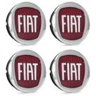 Kit 4 Calotinha Miolo Roda Original Fiat Punto Strada Siena Vermelho