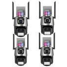 Kit 4 Câmera De Segurança Externa Lente Dupla 4k Led Sirene Policial