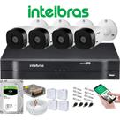 Kit 4 Camera de Segurança Intelbras Alta Resolução 1120 Vhl Hd 1TB+4 Caixa Protetora de Conector