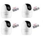 Kit 4 Câmera Ip 360 Full Hd Im4 Mibo Intelbras + Sd 128gb Ultra