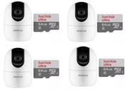 kit 4 Câmera Ip 360 Full Hd Im4 Mibo Intelbras + Sd 64gb Ultra