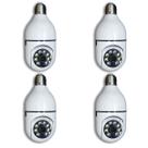 Kit 4 Camera Ip Segurança Lampada Panoramica Rastreio Wifi Espia