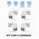 Kit 4 Câmeras 360 Wi-Fi com À Prova DÁgua e Visão Noturna
