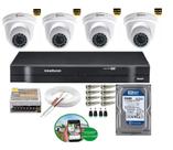 Kit 4 Câmeras De Segurança 2 MP Full Hd 1080p Dvr Intelbras mhdx Full Hd C/HD 250GB